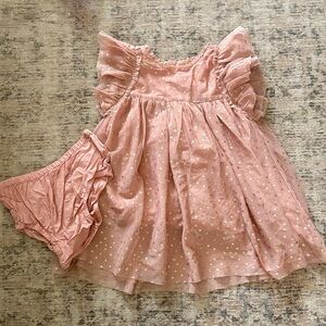 GAP Pink Tulle Baby Dress with Gold Star Accents